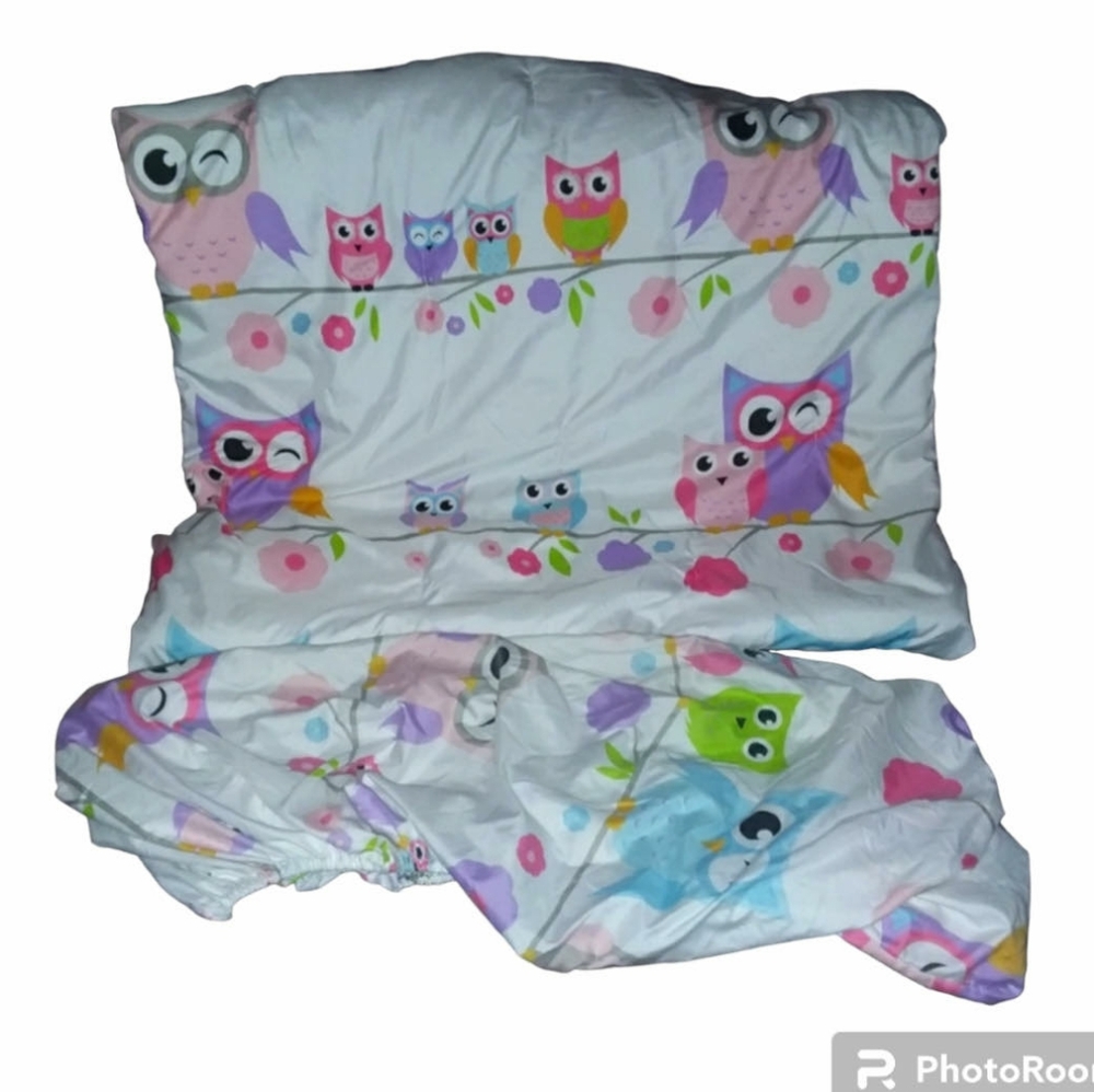 Colourful Owls Crib Bedding Set